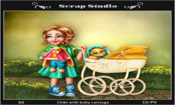 Chibi with Baby Carriage: A Playful Asset for Modern Brands