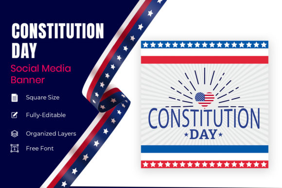 Constitution Day September 17 Banner Design for Patriotic Celebrations