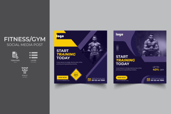 Elevate Your Brand with a Fitness Social Media Template Vector