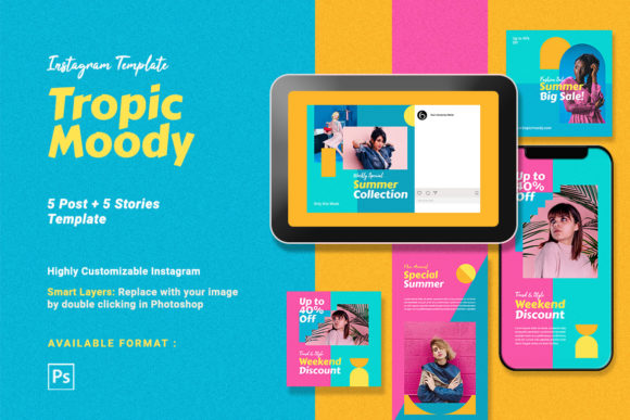 Elevate Your Feed with Tropic Moody Instagram Templates