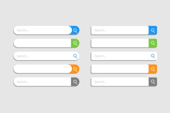 Modern Flat Search Bar UI Elements