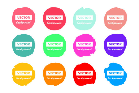 Pastel Color Round Brushstrokes Isolated