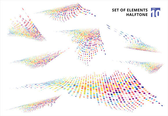 Set Abstract Halftone Distortion Element