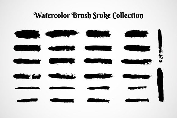 Watercolor Grungy Brush Stroke Vector Essentials
